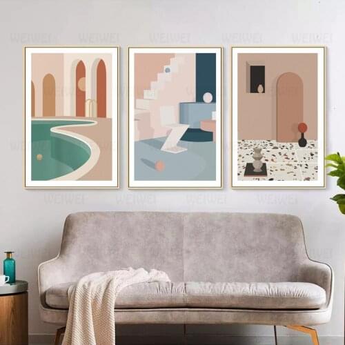 Abstract Geometric Scandinavia Wall Art Canvas Painting Picture Gallery Posters And Prints For Living Room Interior Home Decor