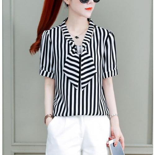 Womens Spring Summer Style Chiffon Blouses Shirt Womens Solid Color Short Sleeve Ruffles Button Elegant Patchwork Tops SP020