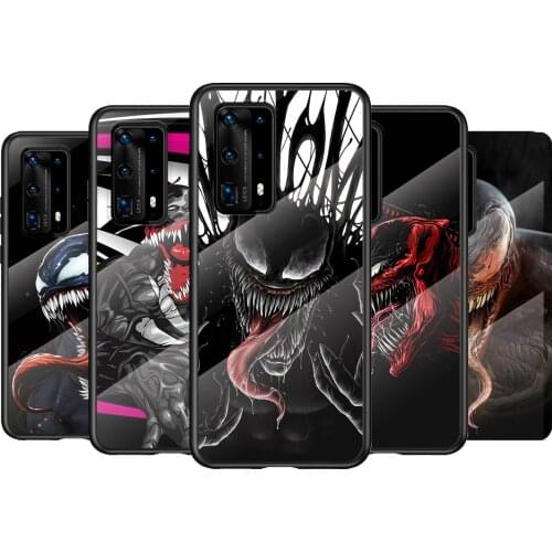 Tempered Glass Cover Marvel Fighting Venom For Huawei P40 P30 P20 P10 Pro Plus Lite 5G 2019 Phone Case