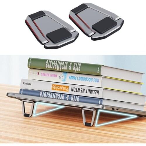 2Pcs Laptop Holder Strong Bearing Capacity Cooling Bracket Alloy Desktop Bracket Foldable Desk Tablet Holding Stand for Office