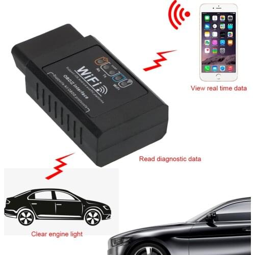 LEEPEE For iOS & Android OBD2 Car Detector Check Engine Light Diagnostic Tool ELM327 WIFI Diagnostic Scanner OBDII Scan Tool
