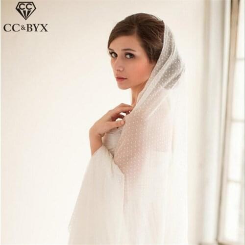 CC Jewelry Long Veil For Bride Fairy Bridesmaids Wedding Hair Accessories For Women Headbands Handmade Party Bridal White V204