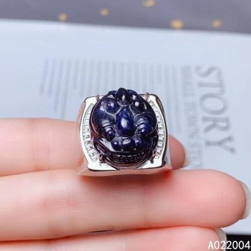 KJJEAXCMY fine jewelry 925 sterling silver inlaid natural gemstone sapphire new Female ring classic Support test hot selling