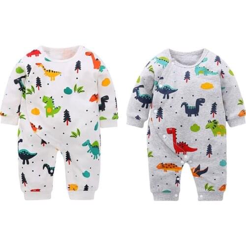 Newborn Clothing New Baby Boy Girl Rompers Cartoon Dinosaur printing Long Sleeve Jumpsuit Clothes kids fashion clothes