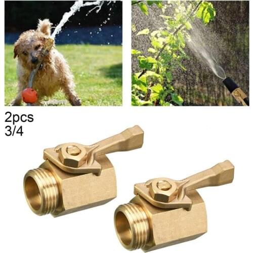 2Pcs 3/4 Inch Compact Ball Valve Easy Operation Brass Anti-rust Single-way Vacuum Pump Adapter for Garden