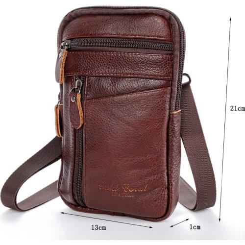 Mens leather messenger bag business casual shoulder bag retro fashion style shoulder bag messenger mobile phone bag travel