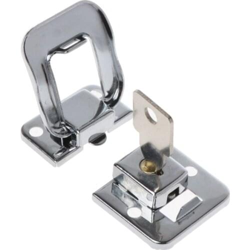 Metal Jewelry Box Lock Suitcase Buckles Toggle Hasp Latch Catch Clasp With Key