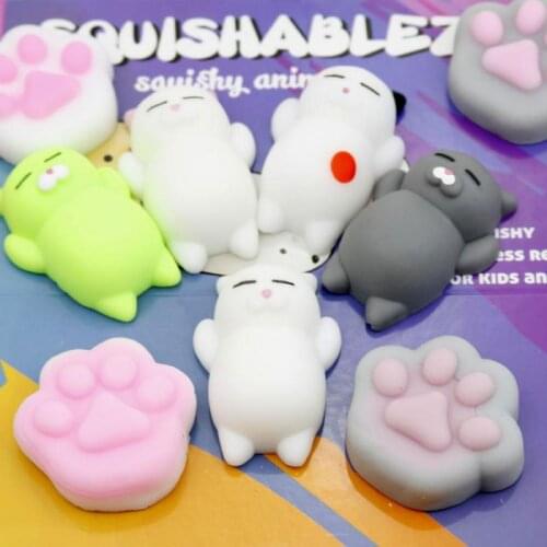Mini Cute Pinch Decompression Toy Anti Stress Kawaii Soft Creative Animal Cartoon Cat Claw Squeeze Joke Gift Silicone Relief Toy