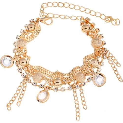 CRLEY 2019 Gold Multilayer Bracelets Bangles Ladies Fashion Women Freshwater Pearl Chains Charm Bracelet Jewelry Accessories
