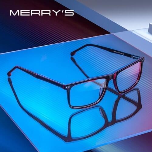 MERRYS DESIGN Men Acetate Glasses Frame Square Optics Frame Luxury Prescription Glasses Frames Optical Eyewear S2942