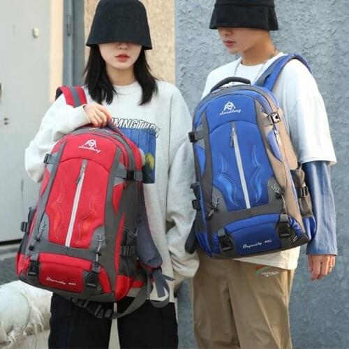 Mens sports backpack, travel backpack, female large-capacity travel backpack, waterproof hiking outdoor mountaineering bag