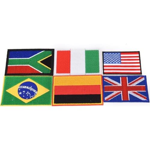 National Flag Badge Fashion Embroidered Flag Patches Army Badge Patch 3D Tactical Military Patches Fabric Cloth Armband