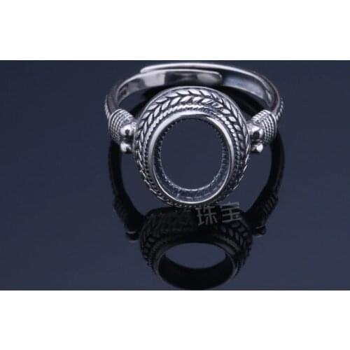 8.3*10.3mm925 STERLING SILVER women Semi Mount Bases Blanks base blank Pad VINTAGE ring rings Setting set jewelry gift diy A1267