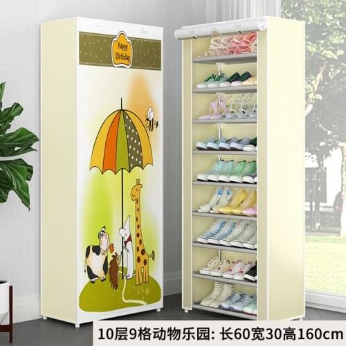 New Simple Multifunctional Shoe Rack Storage Shoe Cabinet Non-Woven Shoe Rack Dustproof Shoe Rack Ten-Layer Storage Rack