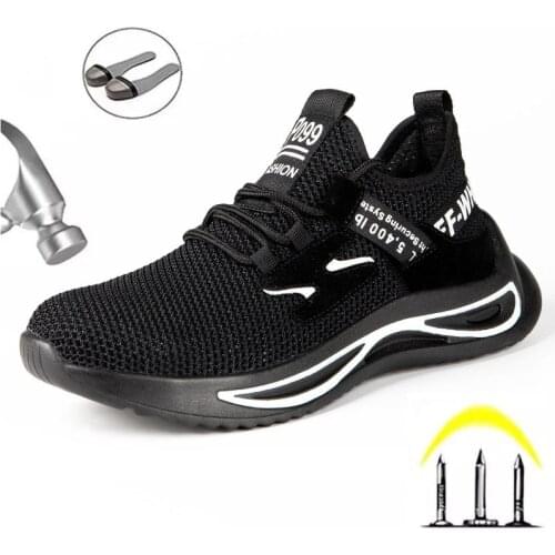 Casual Flying Woven Anti-smashing Work Safety Shoes Wear-resistant Anti-piercing European Standard Steel Toe Protective Shoes