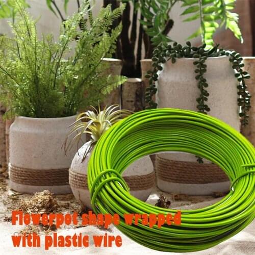 10mX2.5mm Garden Wire Heavy Duty Green Coated Plant Twist Tie Garden Training Wire Bonsai Outlet Wire For DIY Plant Flower Shape