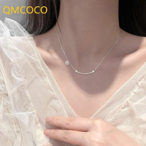Simple Creativity Design 925 Silver Trendy Long Strip Pendant Geometry Chain For Woman Party Gift Of Collarbone Necklace