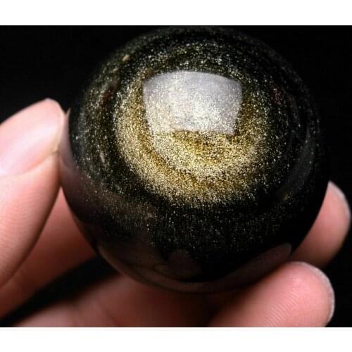 Rare natural cat eye obsidian quartz crystal ball Reiki healing household furnishings