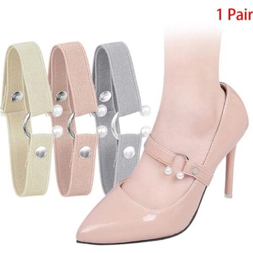 1Pair Adjustable Elastic Shoe Strap Belt Ankle Holding Anti-Skid Women Shoelace For High Heels