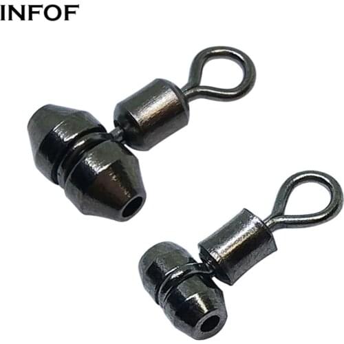INFOF 100-pieces 3 Way Swivel Fishing Swivels Stainless Steel Lure Hook Connector Swivel Hook Feeder Carp Fishing Tackle