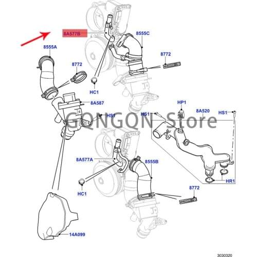 CAR water pump hose connector 2010 -2021lan dro ve rdi sco ver y4r ang ero ver spo rtr ang ero ver Hose assembly Throttle body h