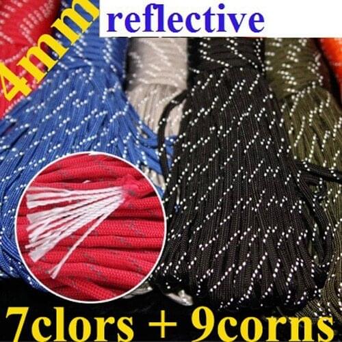 Reflective Paracord 550 100ft Glowing Rope Luminous Parachute Lanyard Accessories For Outdoor Camping Equipment & Survival