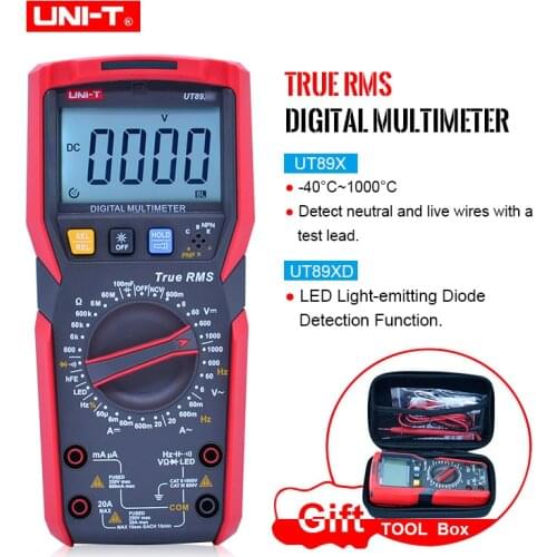 UNI-T UT89X UT89XD Professional Digital Multimeter True RMS NCV 20A Current AC DC Voltmeter Capacitance Resistance Tester