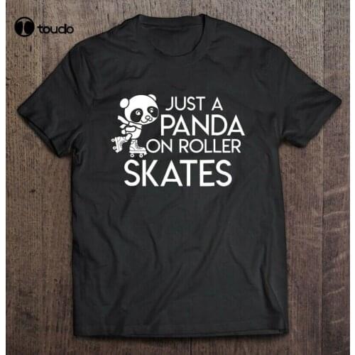 Just A Panda On Roller Skates T shirt Funny Black Vintage Gift For Men Women