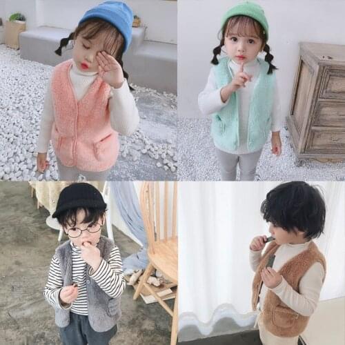Toddler Girl Winter Clothes Boys Sweater Vest Baby Fur Vest 2019 Autumn Winter New Toddler Girl Warm Waistcoat Baby Clothes 2-6Y