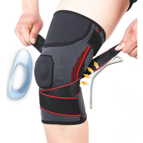 1pcs Elastic Spring Silicone Pad Kneepad Arthritis Patella Bandage Knee Brace Support Strap Volleyball Sports Joints Protector