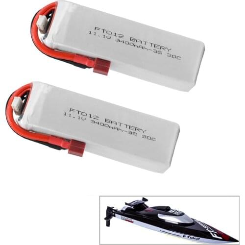 1pcs Upgraded Rc lipo Battery FT012S 11.1V 3400MAH 30C 3S Replacement Li-po Battery for Feilun FT012 RC Boat