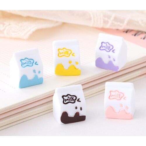 10 PCS Imitation Of Three-dimensional Milk Cartons Diy Resin Accessories For Jewelry Making, 15*20*14mm
