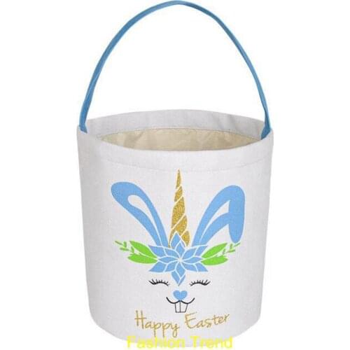 10pcs/lot 2021 New Design Colorful Bunny Unicorn Kids Easter Holiday Gift Tote Bag Good Quality Easter Bucket