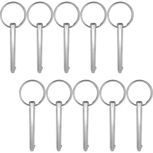 10er Pack Boot Stainless Steel Locking Pin Ring Ball For Deck Hinge, With Ball Lock, Pin Length: Approx. 76 Mm