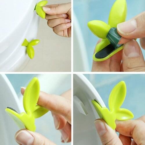 Toilet Lid Handle Portable Paste 2 pcs Anti-dirty Cover Flipper Natural Leaves Type Bathroom Accessories Toilet Seat Lifter