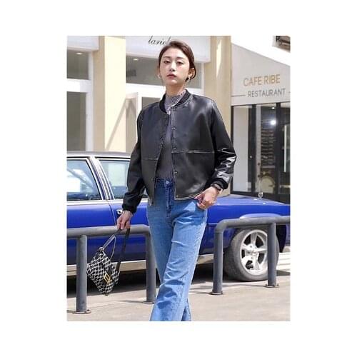 2021 Women Fashion Genuine Real Sheep Leather Jacket H31