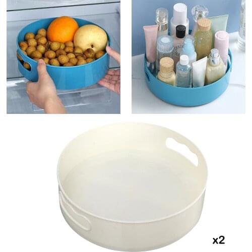 2X Turntable Pantry Seasoning Bottles Kitchen Storage Tray Countertop Bathroom Cosmetic Makeup Holder Container