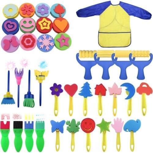 31/57PCS Sponge Paint Brush Art Supplies For Kids DIY Graffiti Sponge Brushes Funny Toys Seal Painting Educational Toy