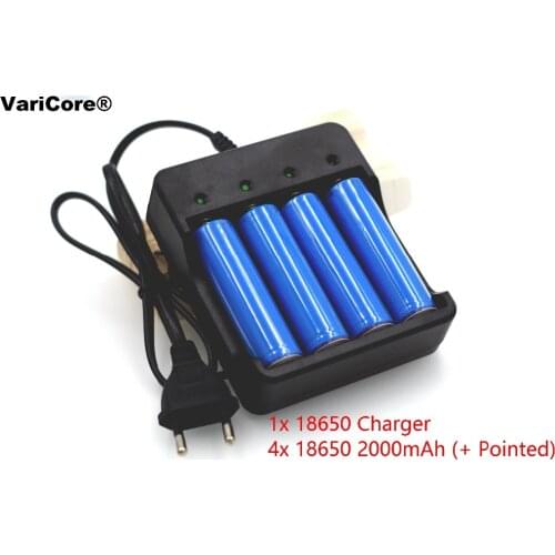 4pcs Brand new battery 18650 3.7 V 3000 MAH Li ion Rechargeable battery Flashlight batteries+18650 battery charger intelligent