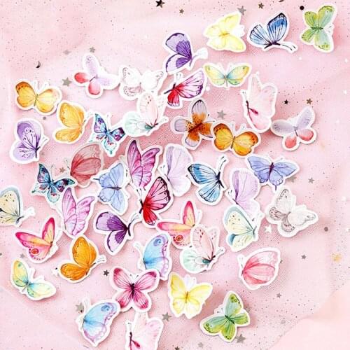 46x Butterfly Garden DIY Diary Stickers Paper Lables Gifts Packaging Decor