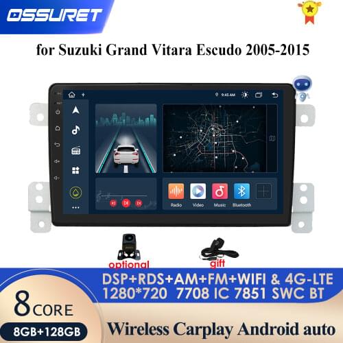 2din Autoradio Android 4+64 Car Radio GPS Navigation Multimedia Player Video Player For Suzuki Grand Vitara Escudo 2005-2015