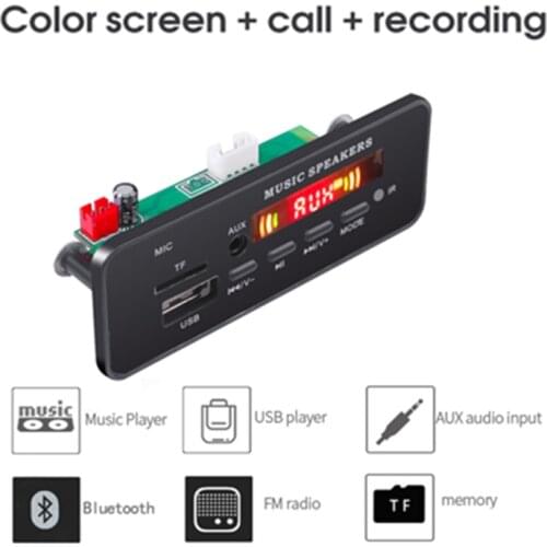 KEBIDU DC 12V Car MP3 WMA Decoder Board Bluetooth Audio Module USB TF FM Radio AUX MP3 Player Handfree Support Recording
