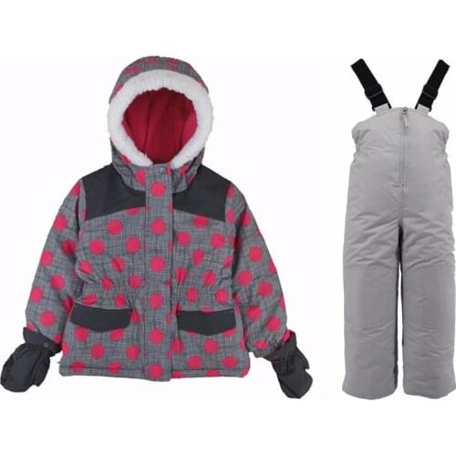 Boys and girls thick winter thickening cold and windproof two-piece childrens high-end windproof suit