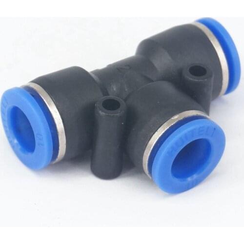 Fit Tube O/D 10mm Pneumatic Tee 3 Way Push In Connector Union Quick Release Air Fitting Plumbing