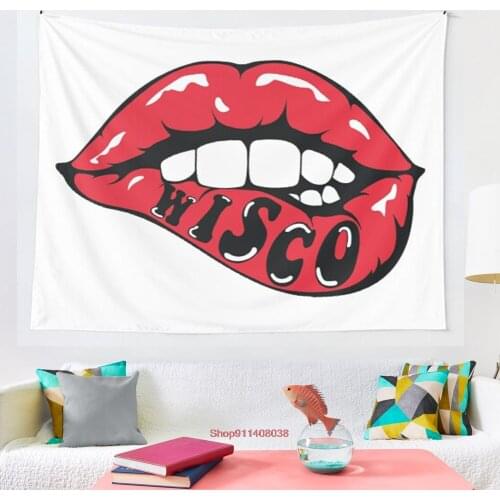 Wisco Lips tapestry Coverlet Curtain Blanket Bedding Sheet Towel Throw Window Curtain Tapestries