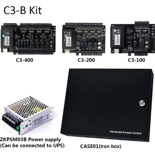 ZKAccess Control Kits Magnetic locks 4 Door Cards Reader Access Control Acccessories System With Power Supply Box
