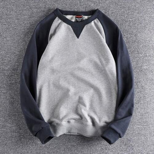 2021 Autumn new raglan sleeve hoodies mens loose youth round neck long sleeve top clothe for promotion 327
