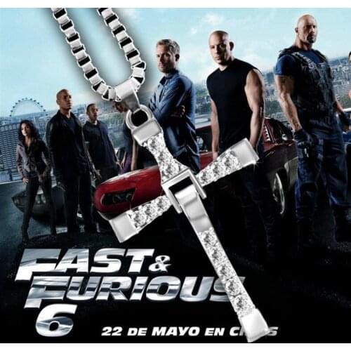2021 Necklace The Fast and The Furious Celebrity Vin Diesel Item Crystal Jesus Men Cross Pendant Necklace Gift Jewelry