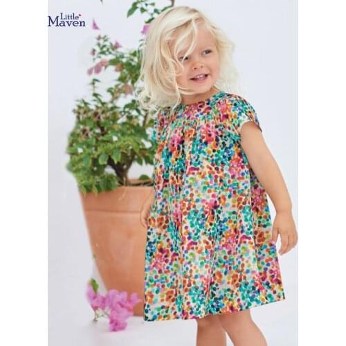 Frocks for Girls 2021 Summer Baby Girl Striped Vestiods Children Clothes Colorful Toddler Dot Dresses for Kids 2-7 Years S0692