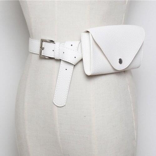 New Waist Bag PU Leather Fanny Pack Femal Belt Phone Pouch Small Chest Pack Bags Vintage Women Belt Messenger Bags 54